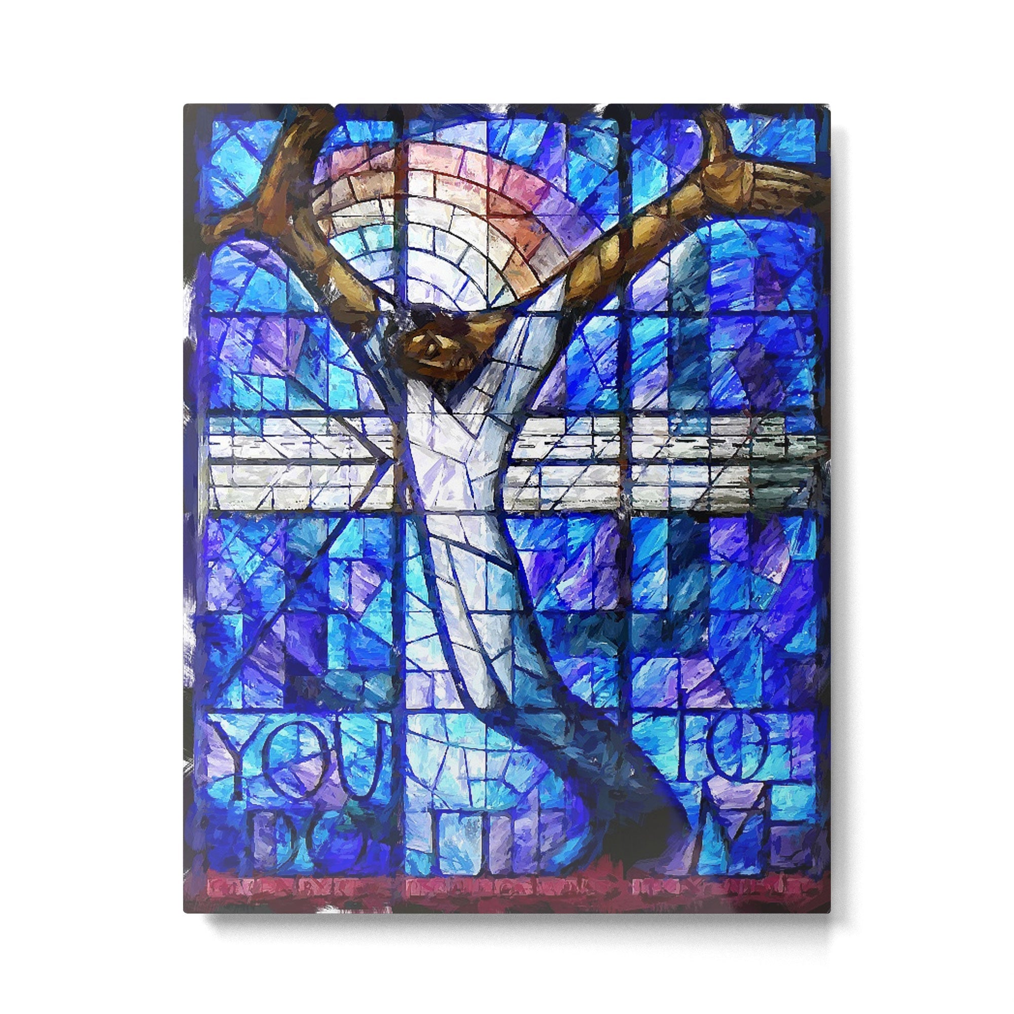 African American Portrait Painting of the Wales window at the 16th Street Baptist by Jeanpaul Ferro Metal Print | TeksDecor