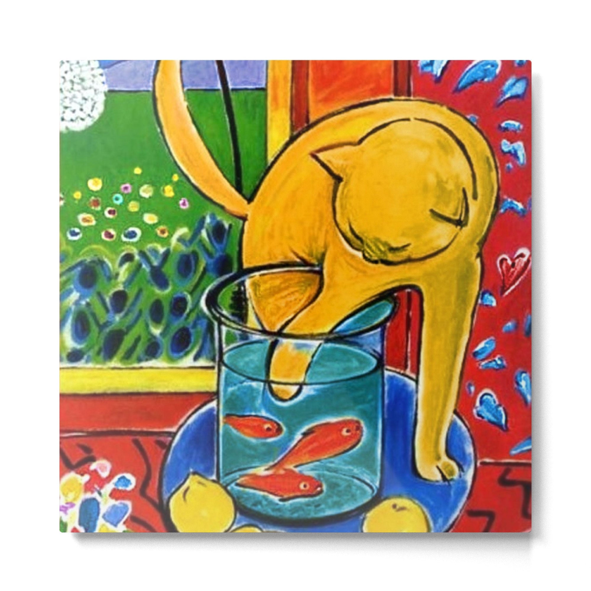 Henri Matisse - Cat With Red Fish still life painting Metal Print | TeksDecor