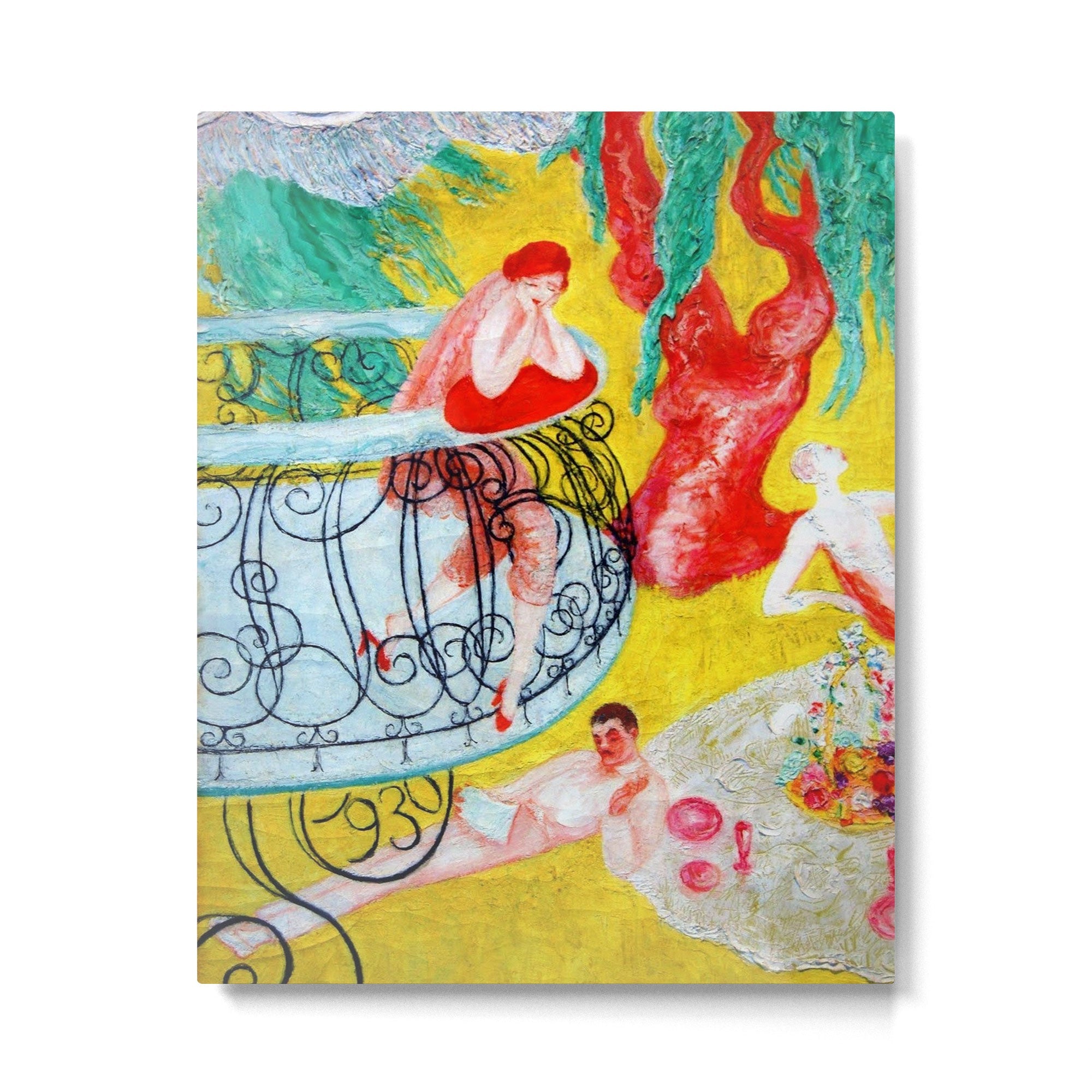 Love Flight of a Pink Candy Heart' landscape painting by Florine Stettheimer Metal Print | TeksDecor