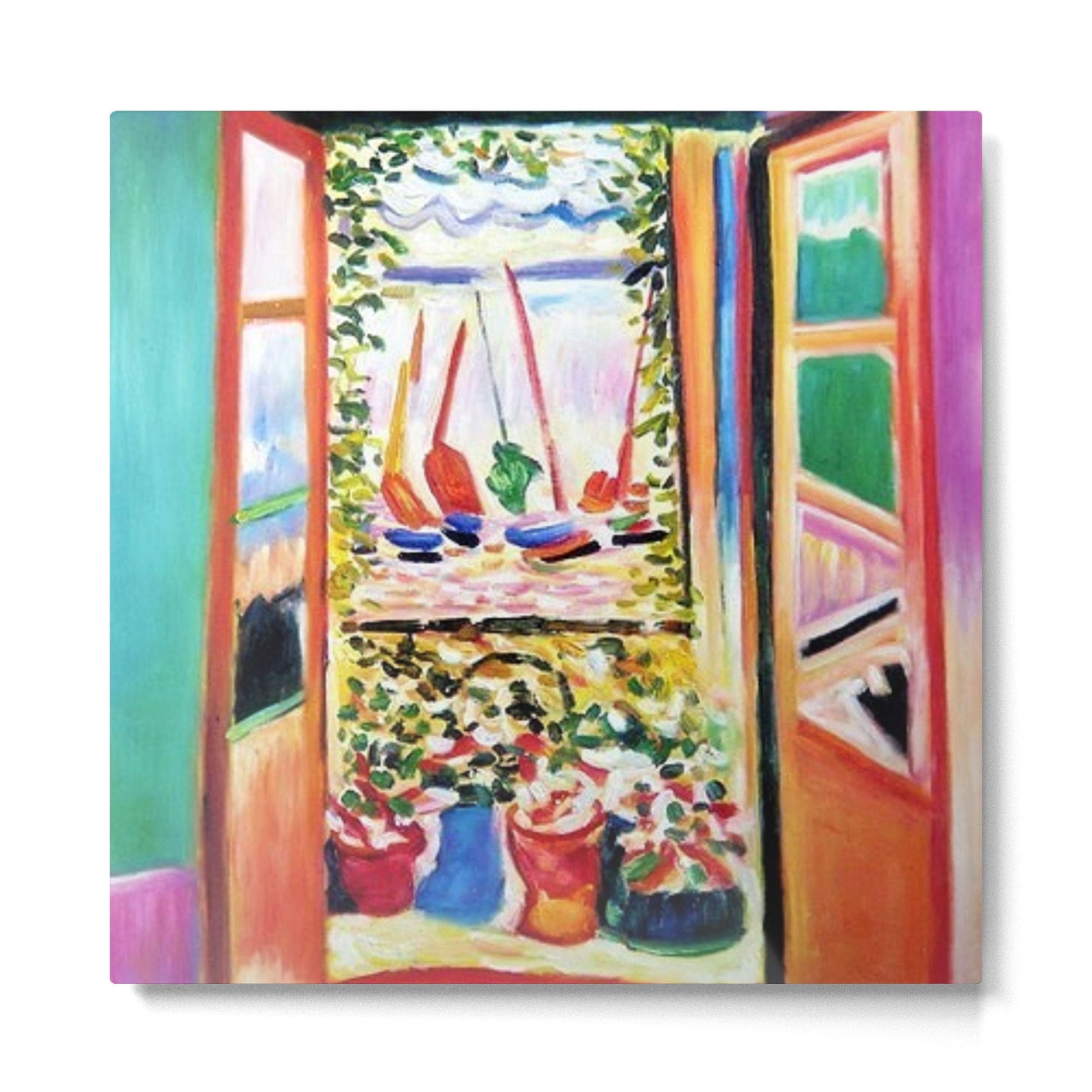 The Open Window Coastal - Floral and Maritime Collioure oil painting by Henri Matisse oil paint Metal Print | TeksDecor
