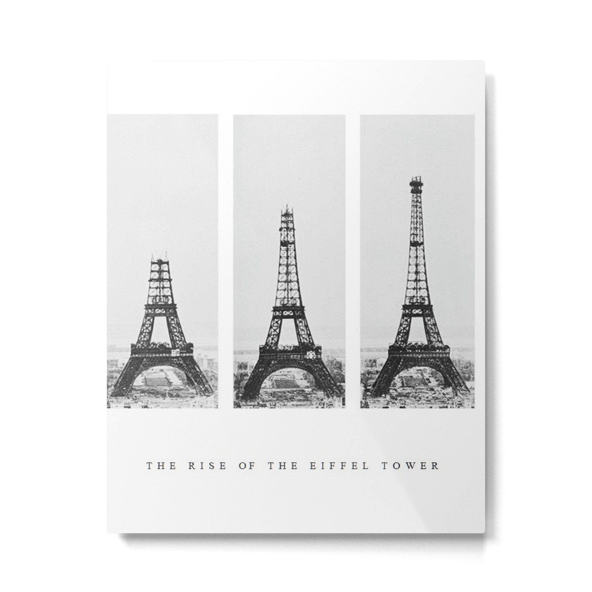 1888-1889 The Rise of the Eiffel Tower Construction Sequence black and white photography Metal Print