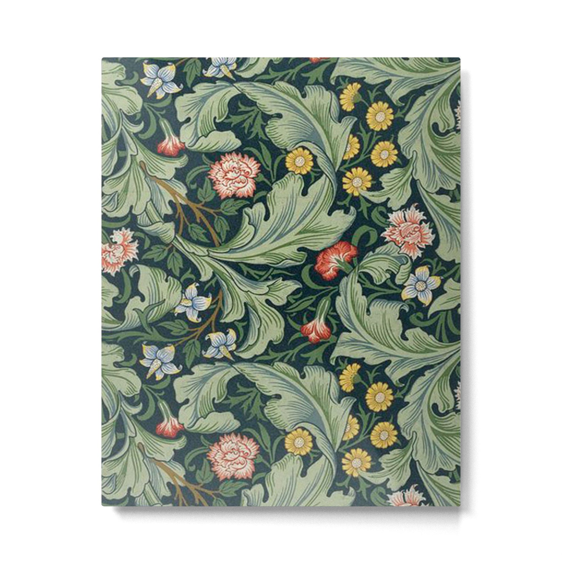 William Morris Leicester Herbaceous Italian Laurel Acanthus Textile Colorful Floral Pattern Metal Print | TeksDecor