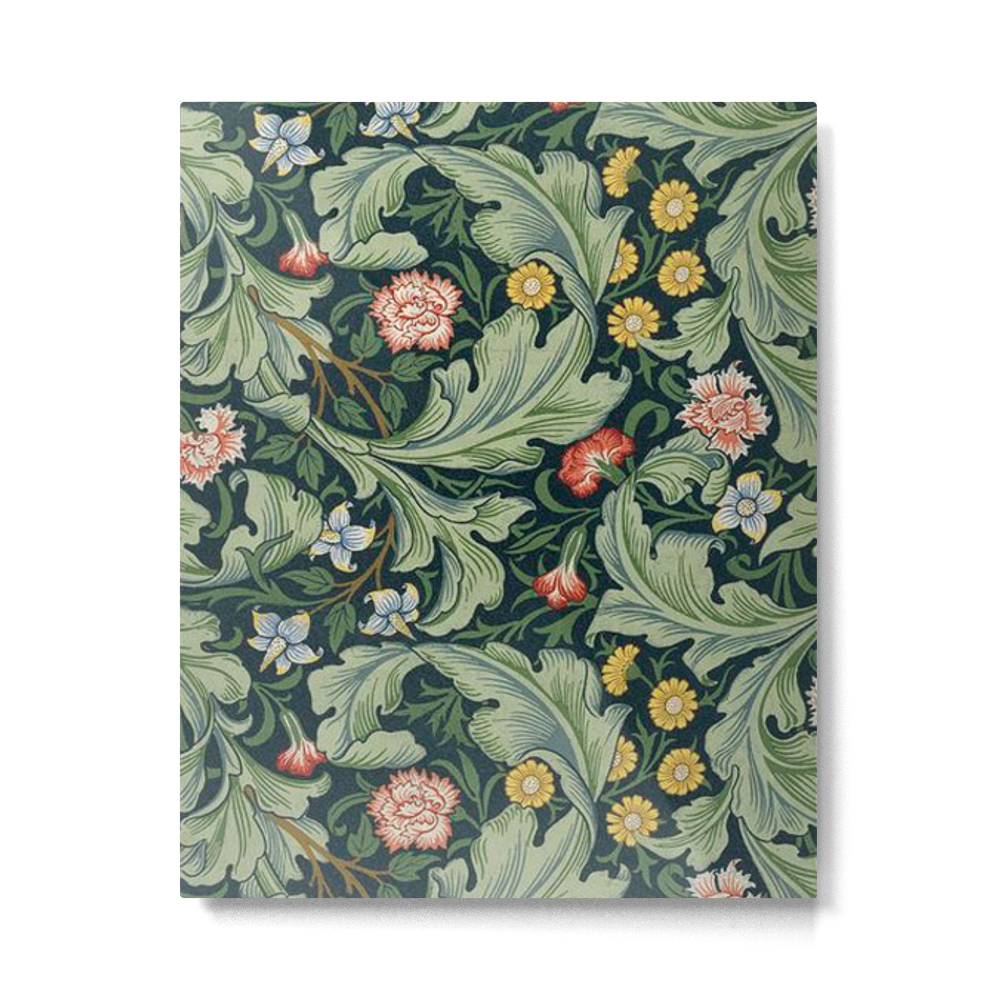 William Morris Leicester Herbaceous Italian Laurel Acanthus Textile Colorful Floral Pattern Metal Print | TeksDecor
