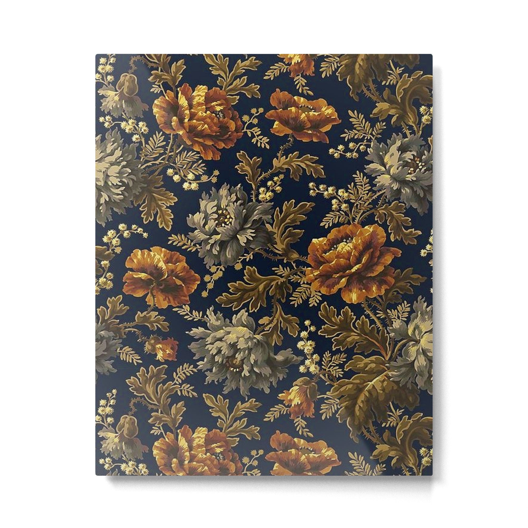 William Morris Poppy Textile Floral Tapestry Pattern Metal Print | TeksDecor