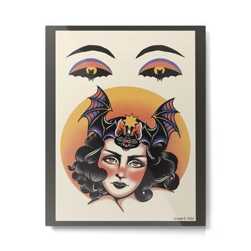 Bat Bite Betty Metal Print | TeksDecor
