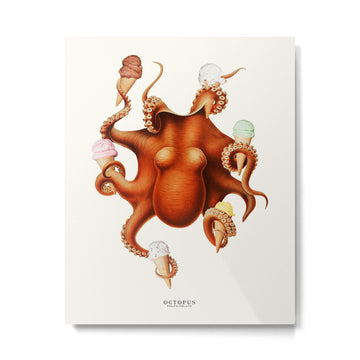 ICE CREAM OCTOPUS Metal Print | TeksDecor