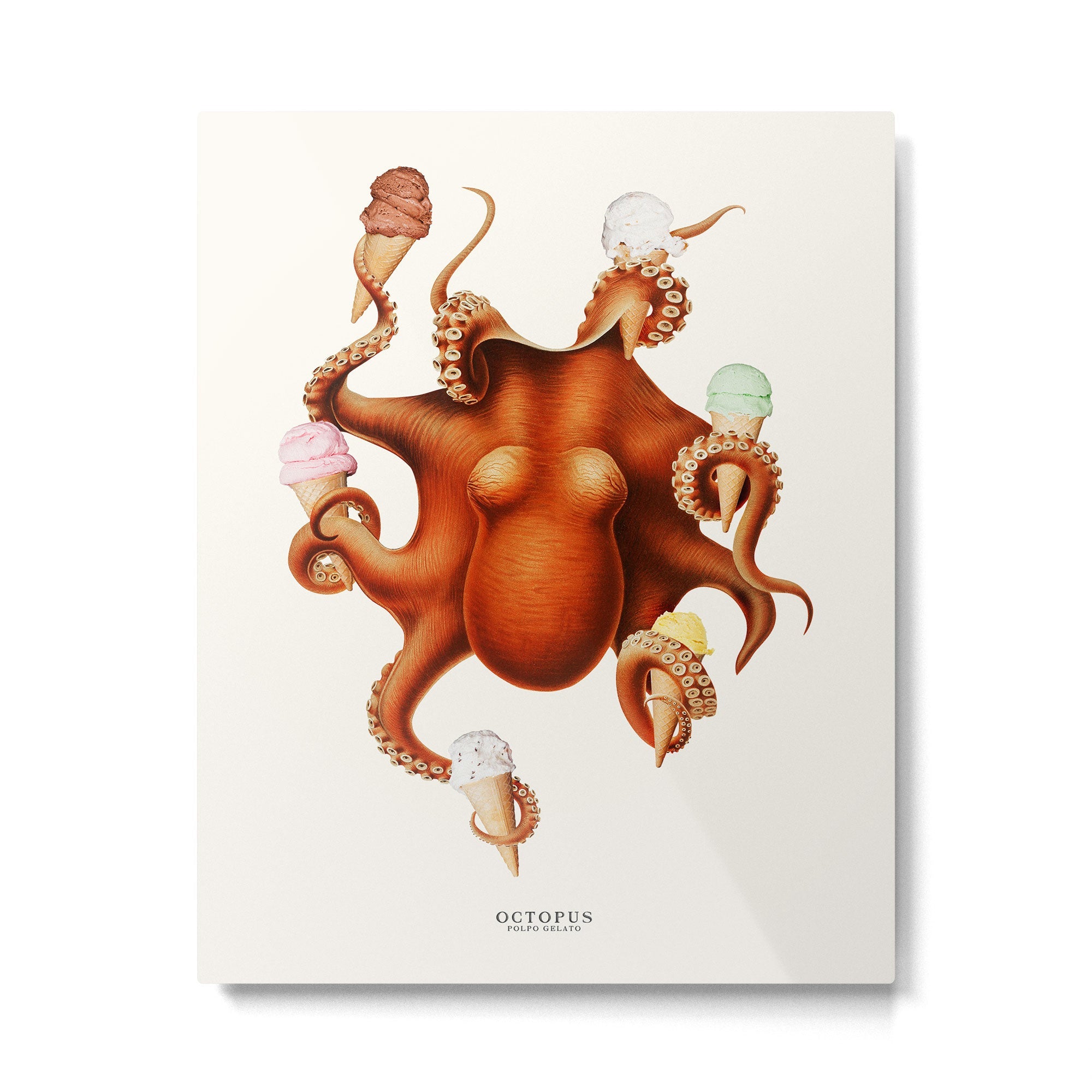 ICE CREAM OCTOPUS Metal Print | TeksDecor