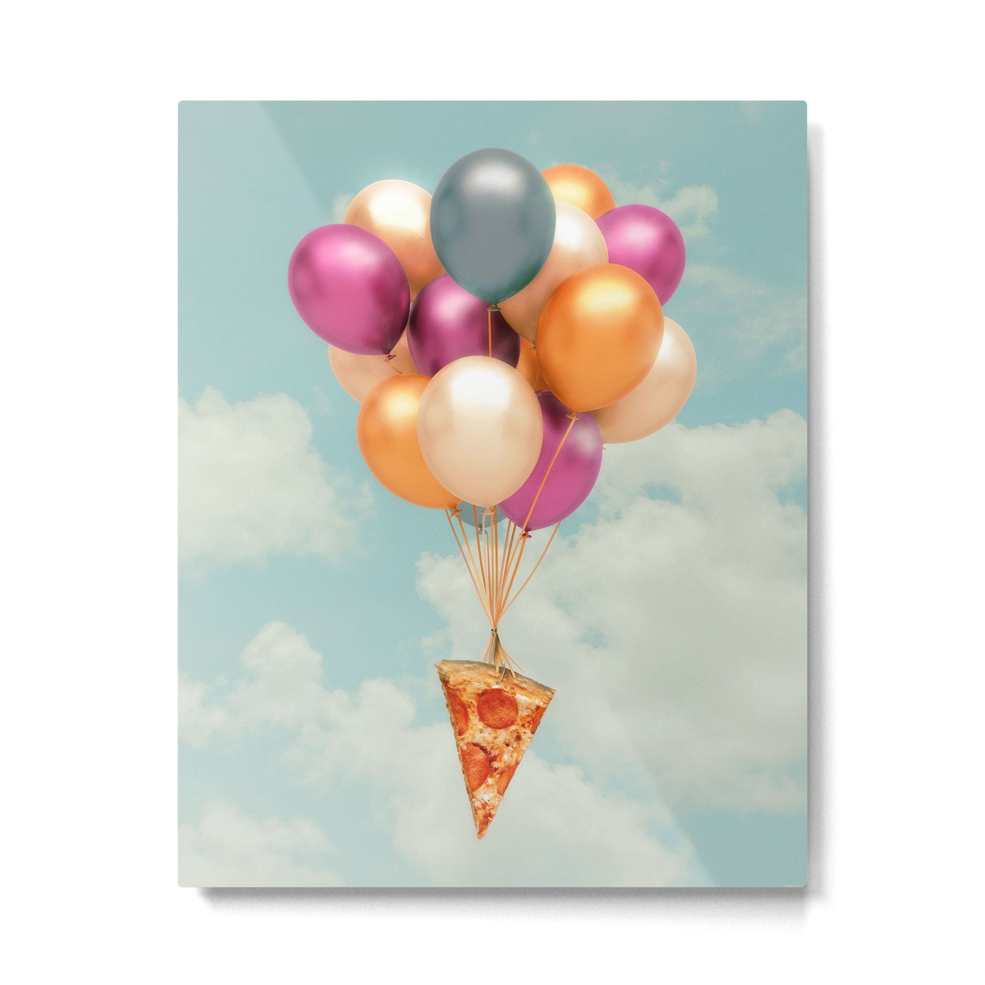 Pizza Balloons Metal Print | TeksDecor