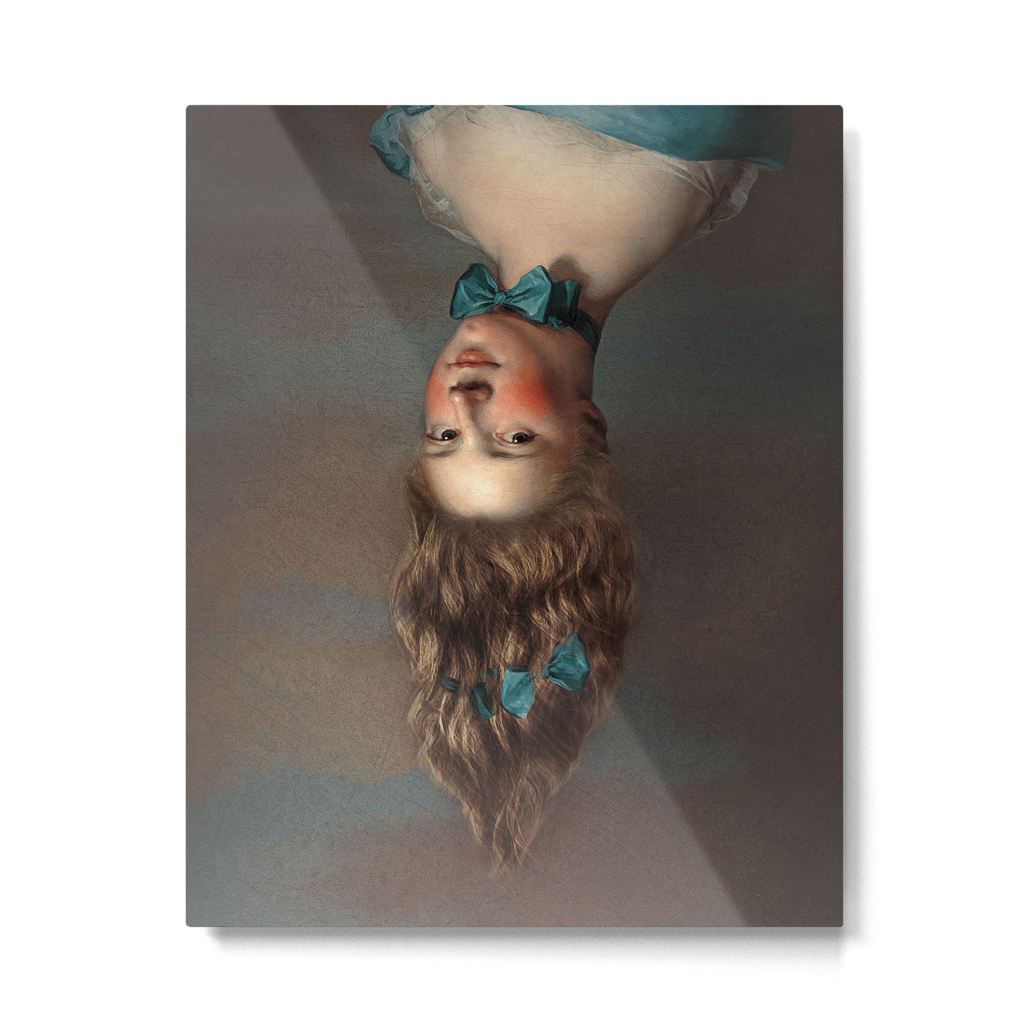 Upside Down Girl Metal Print | TeksDecor