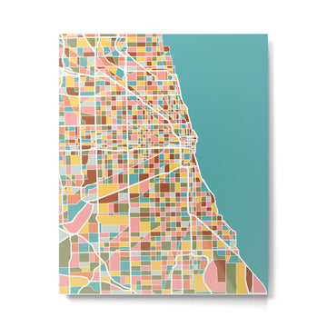 Chicago Map Art Metal Print | TeksDecor