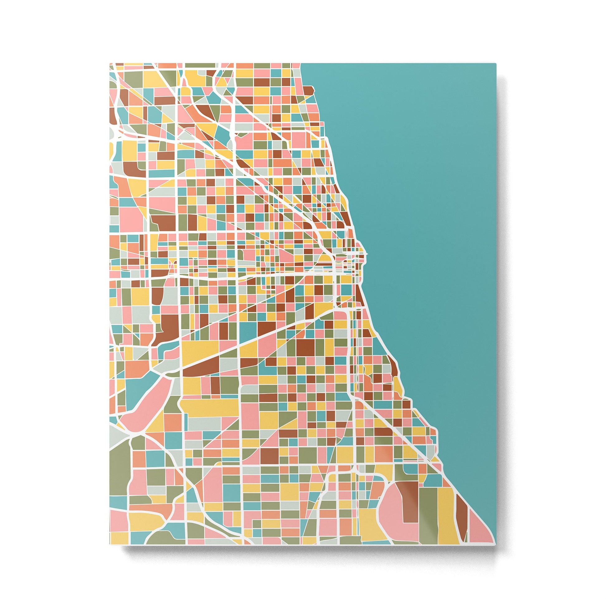 Chicago Map Art Metal Print | TeksDecor