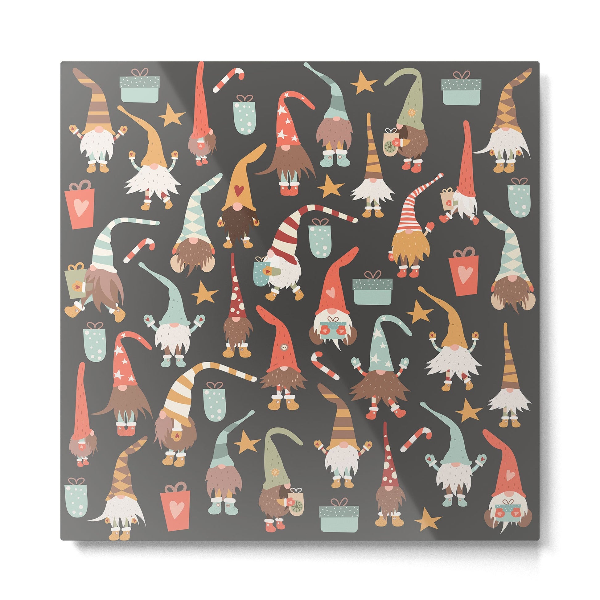 Christmas Gnomes Metal Print | TeksDecor