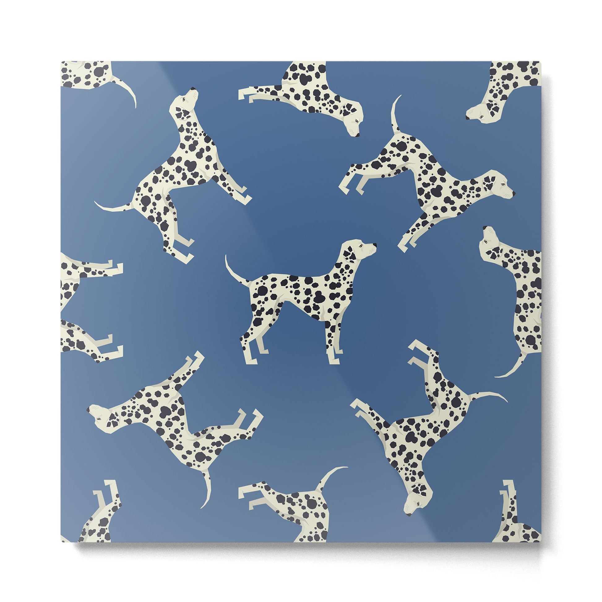 Dalmatian On Blue Metal Print | TeksDecor