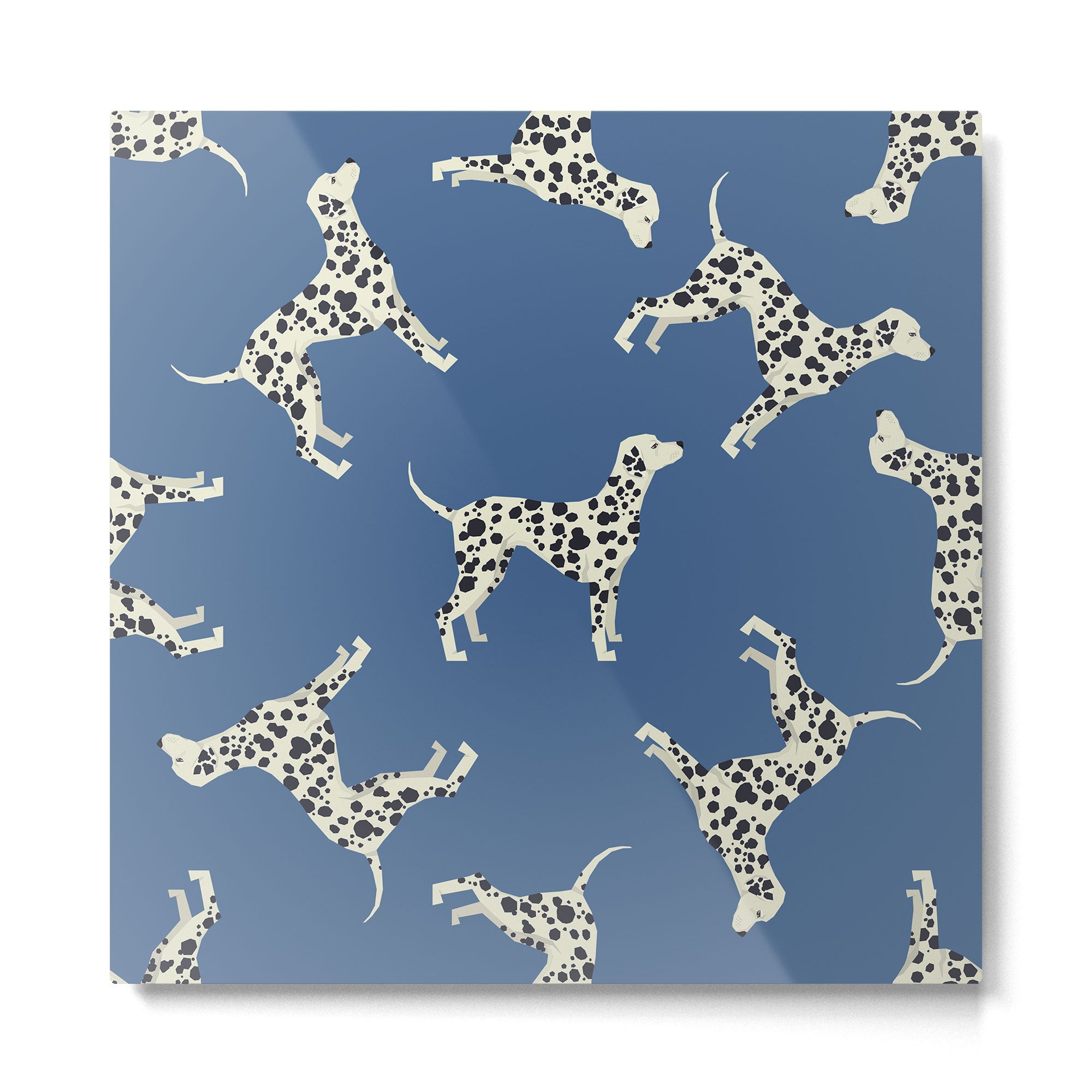 Dalmatian On Blue Metal Print | TeksDecor