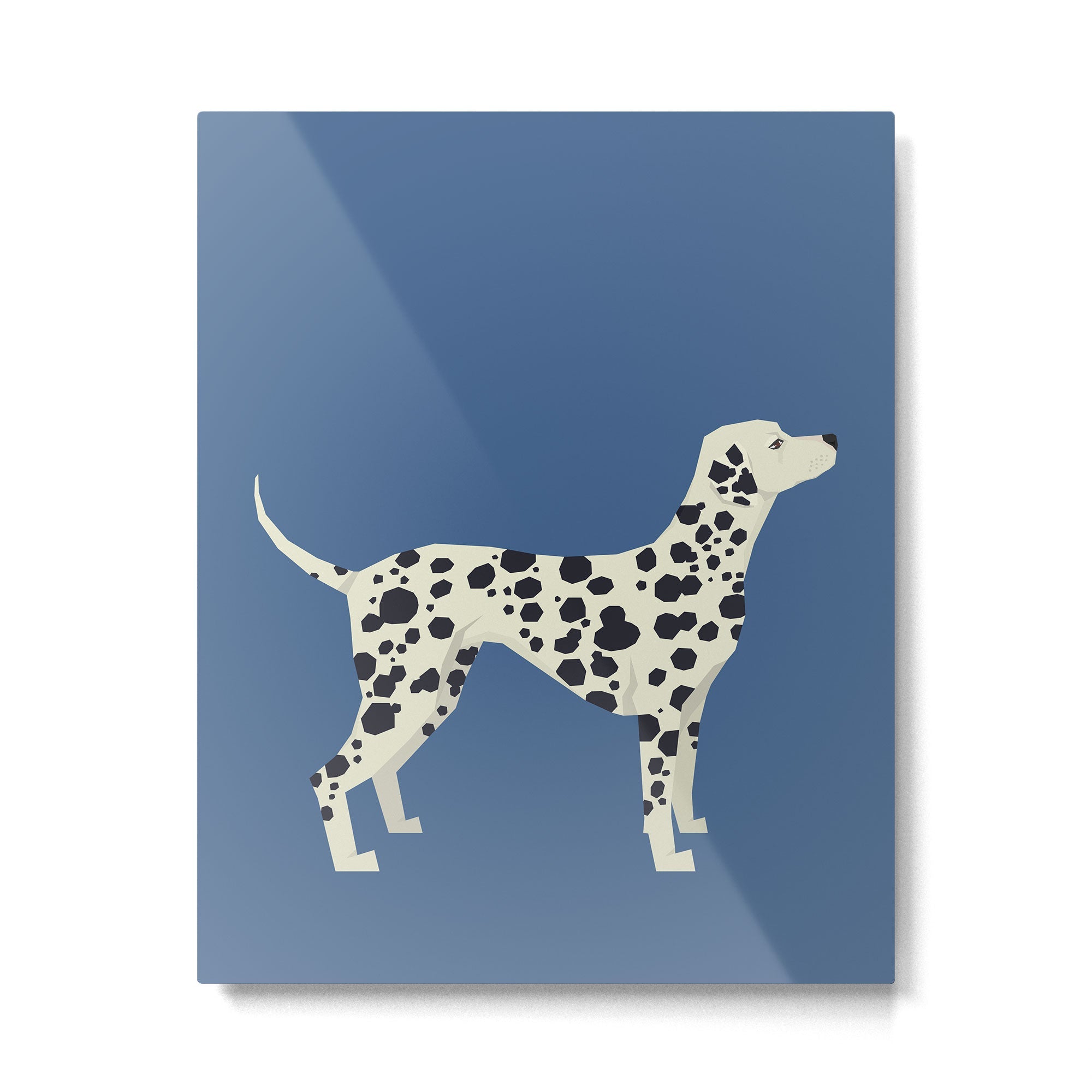 Dalmatian On Blue Metal Print | TeksDecor
