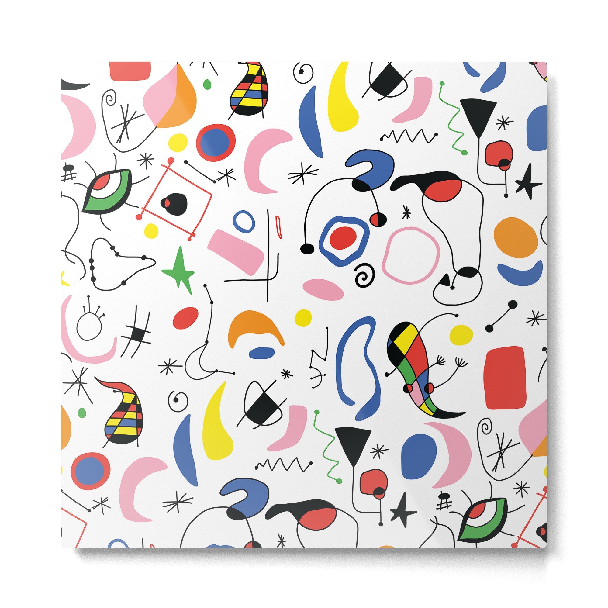 Surealism Art Miro Style Pattern Metal Print | TeksDecor