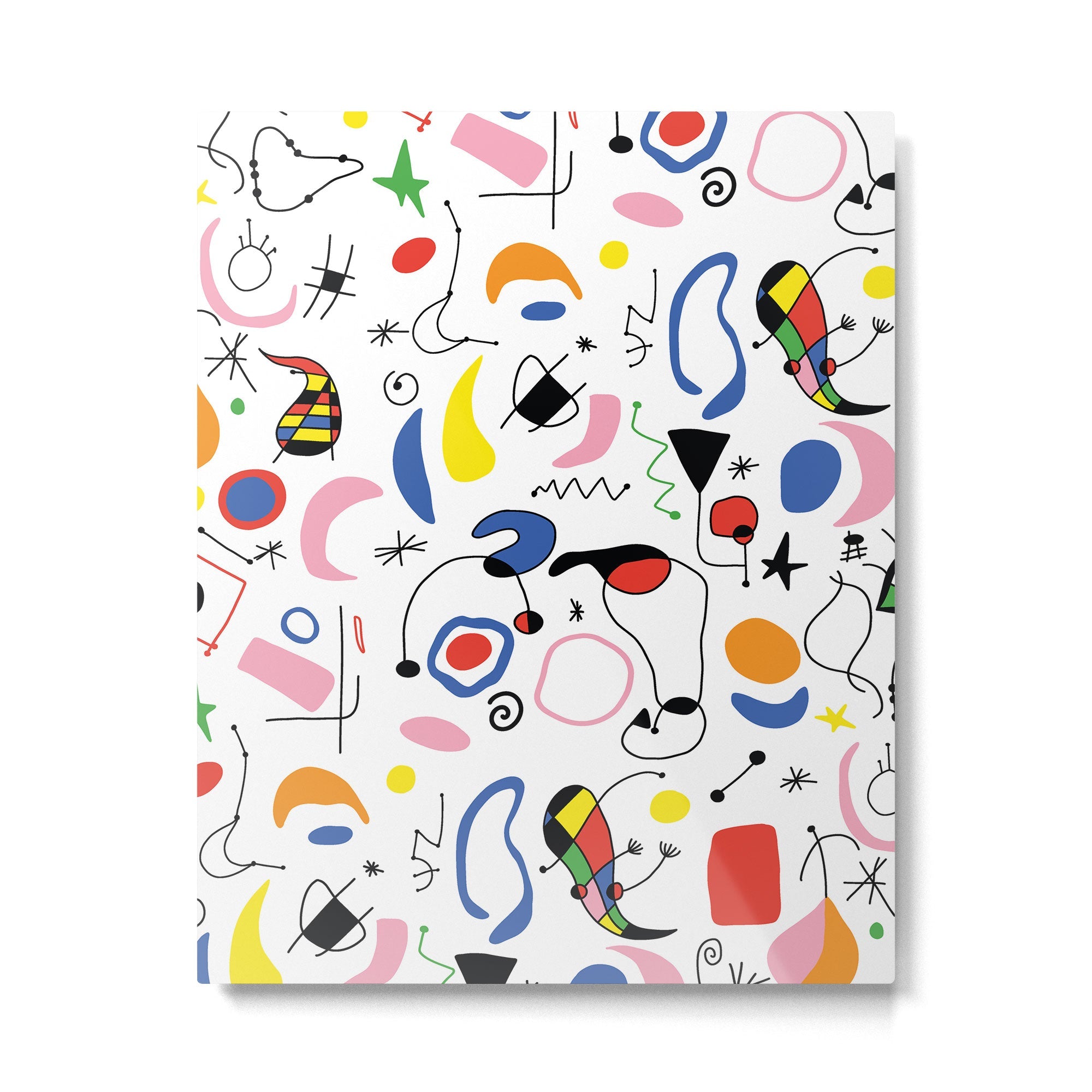 Surealism Art Miro Style Pattern Metal Print | TeksDecor