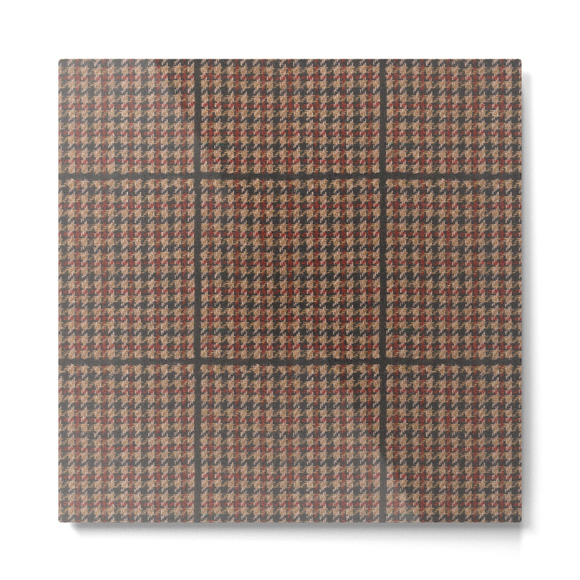Vintage Brown Houndstooth Tweed  Metal Print | TeksDecor