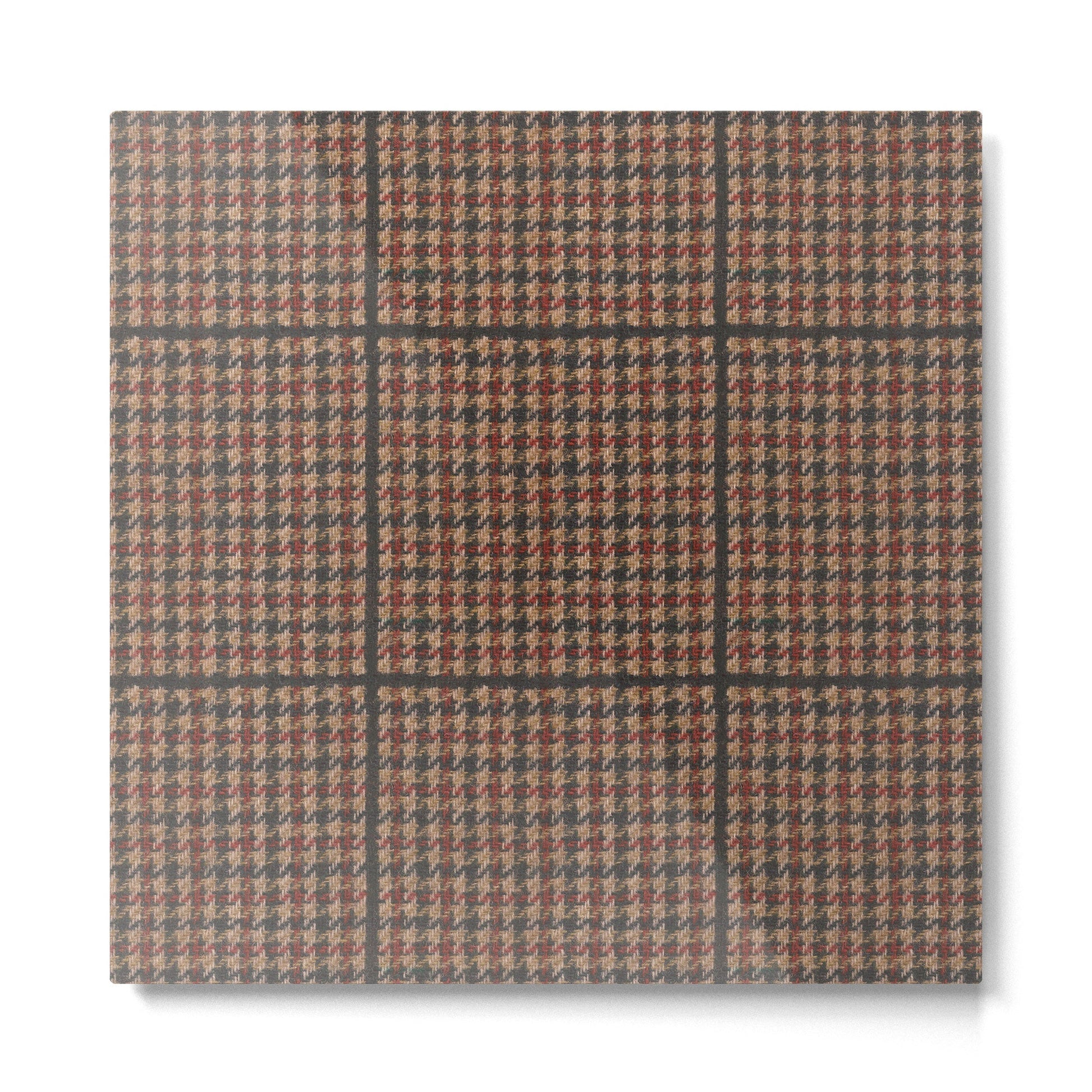 Vintage Brown Houndstooth Tweed  Metal Print | TeksDecor