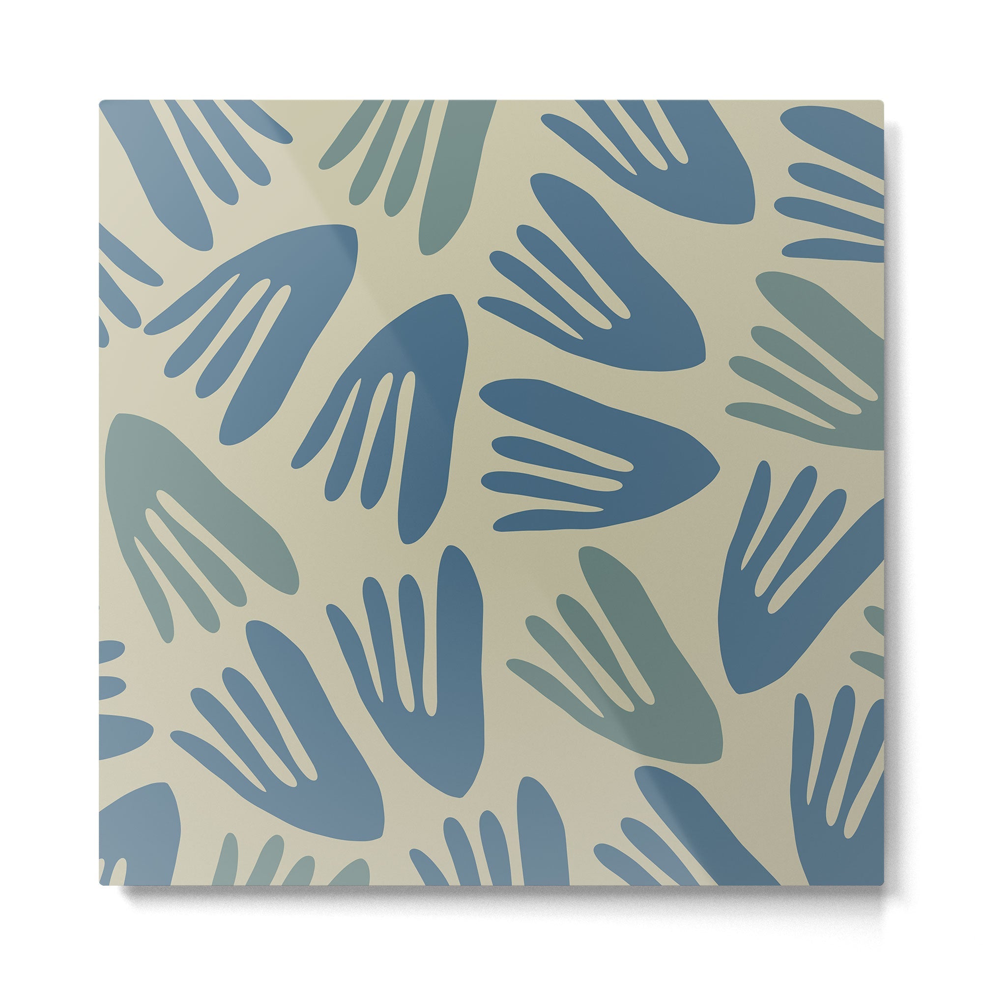 Big Cutouts Papier D?coup? Abstract Pattern in Vintage Blue and Beige  Metal Print | TeksDecor