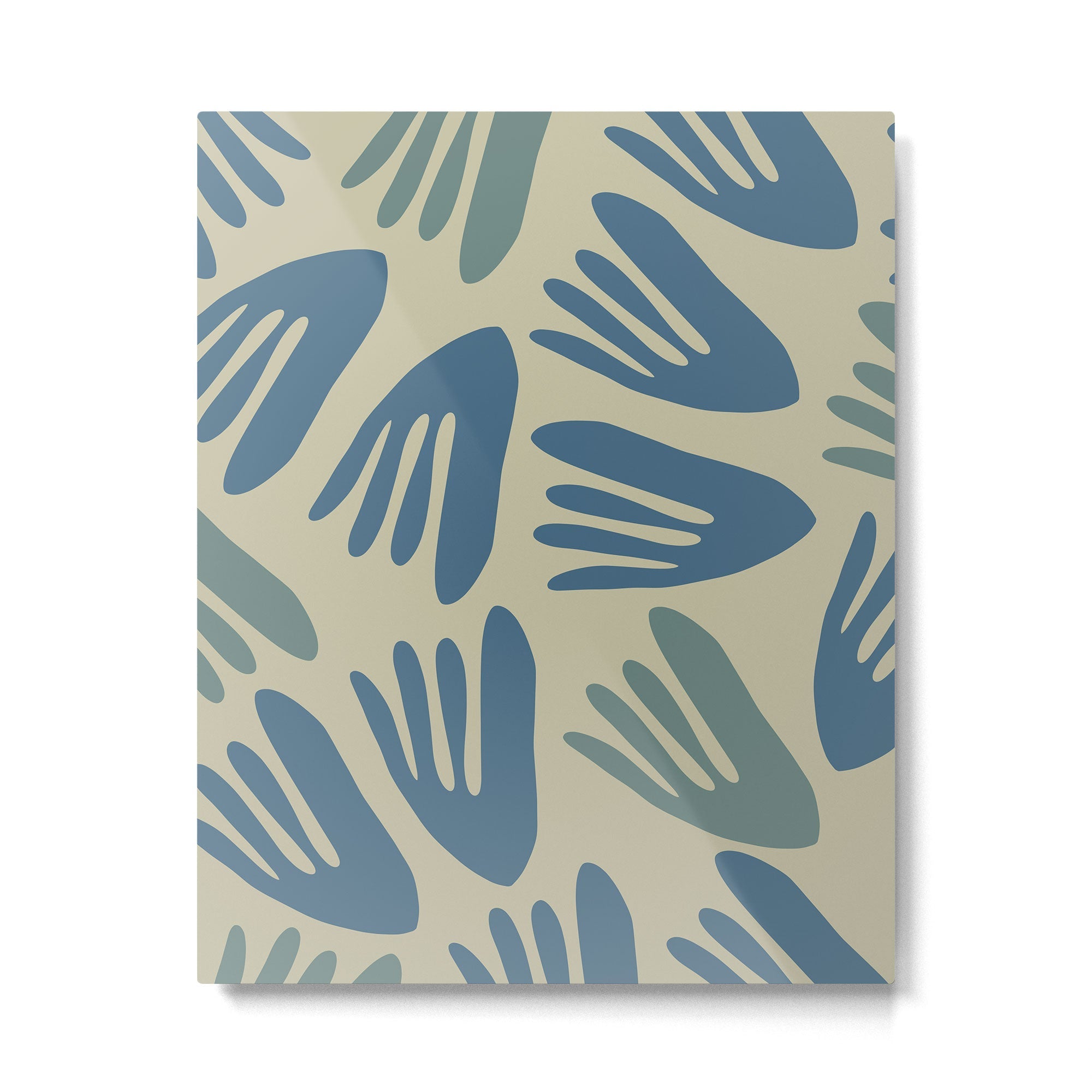 Big Cutouts Papier D?coup? Abstract Pattern in Vintage Blue and Beige  Metal Print | TeksDecor