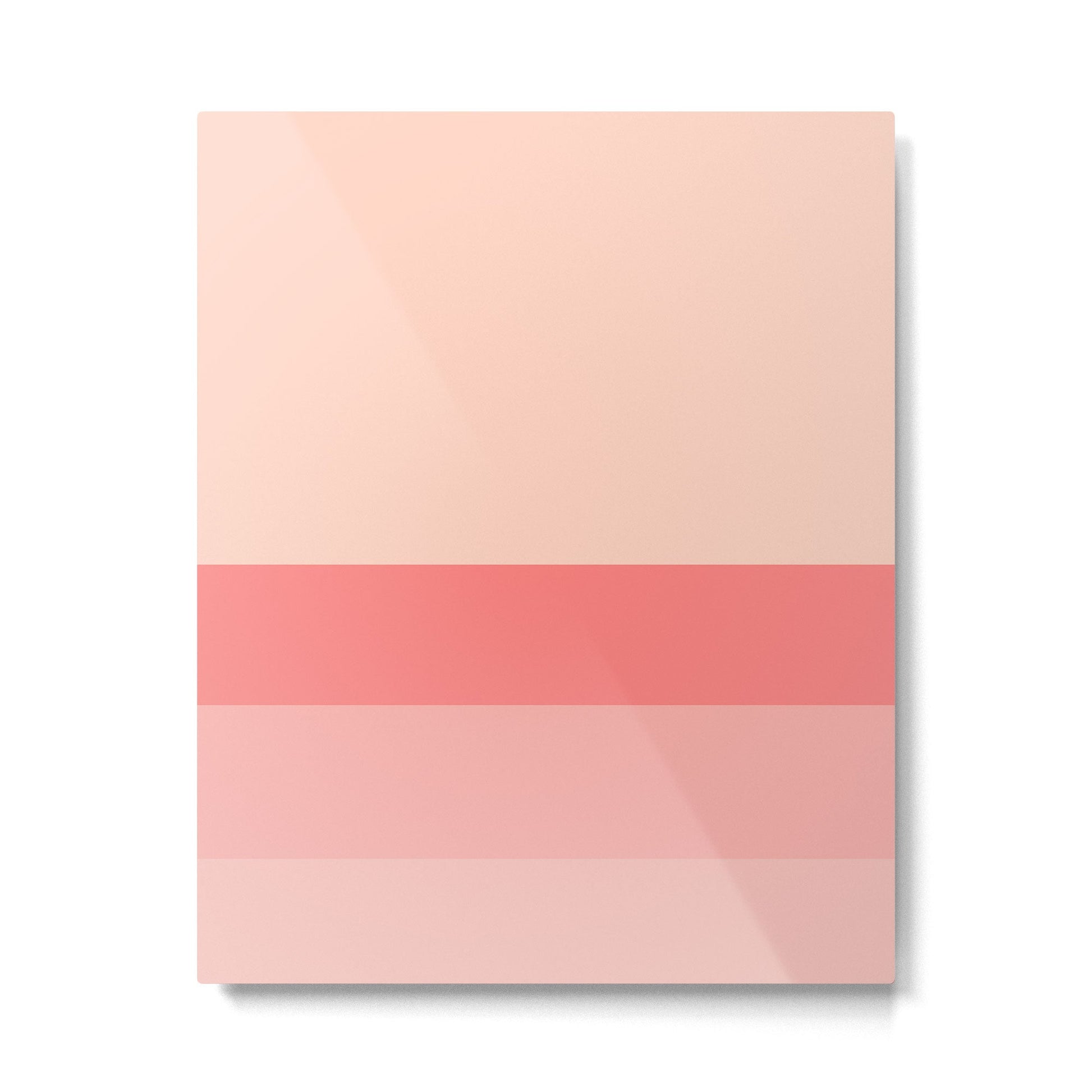 Blush Pink Minimalist Solid Color Block Stripes Metal Print | TeksDecor