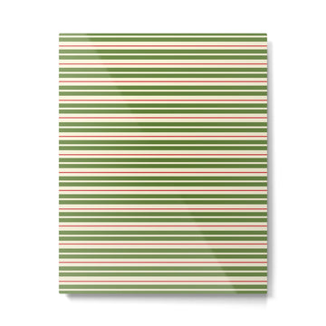Christmas Stripes Retro Holiday Stripe Pattern in Xmas Green Red Cream  Metal Print | TeksDecor