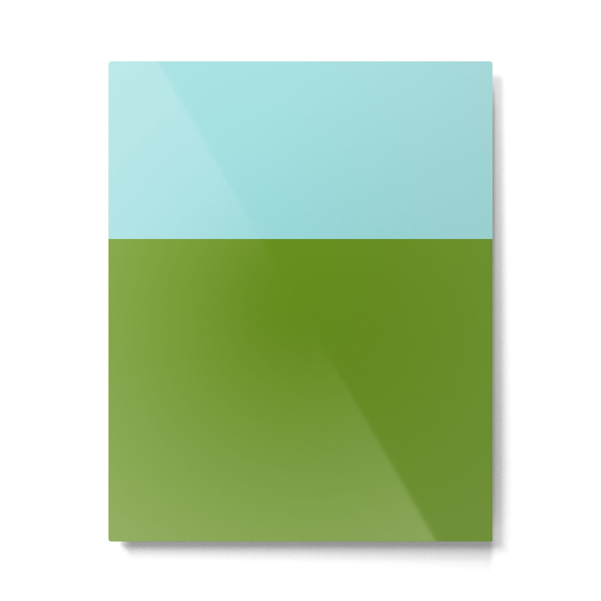 Color Block Bright Aqua Blue and Vibrant Spring Green Metal Print | TeksDecor