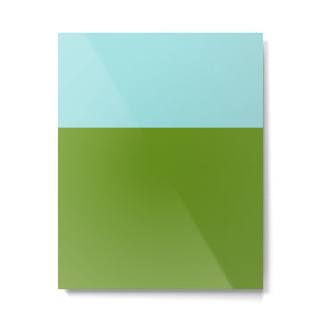 Color Block Bright Aqua Blue and Vibrant Spring Green Metal Print | TeksDecor