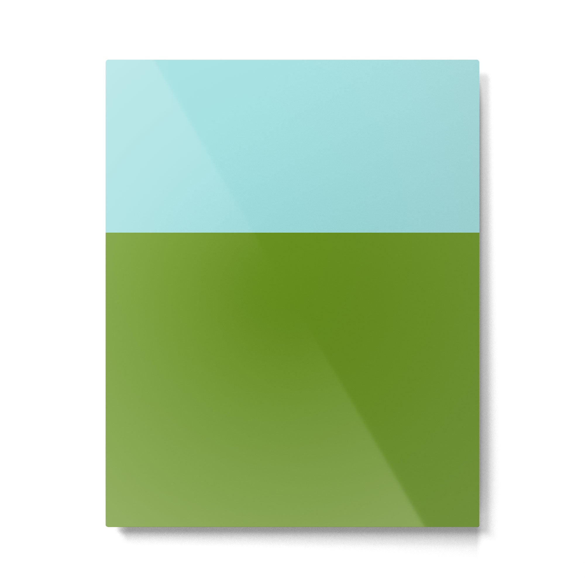 Color Block Bright Aqua Blue and Vibrant Spring Green Metal Print | TeksDecor
