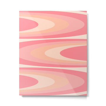 Fab Waves Retro Abstract Pattern in Pink and Blush Metal Print | TeksDecor