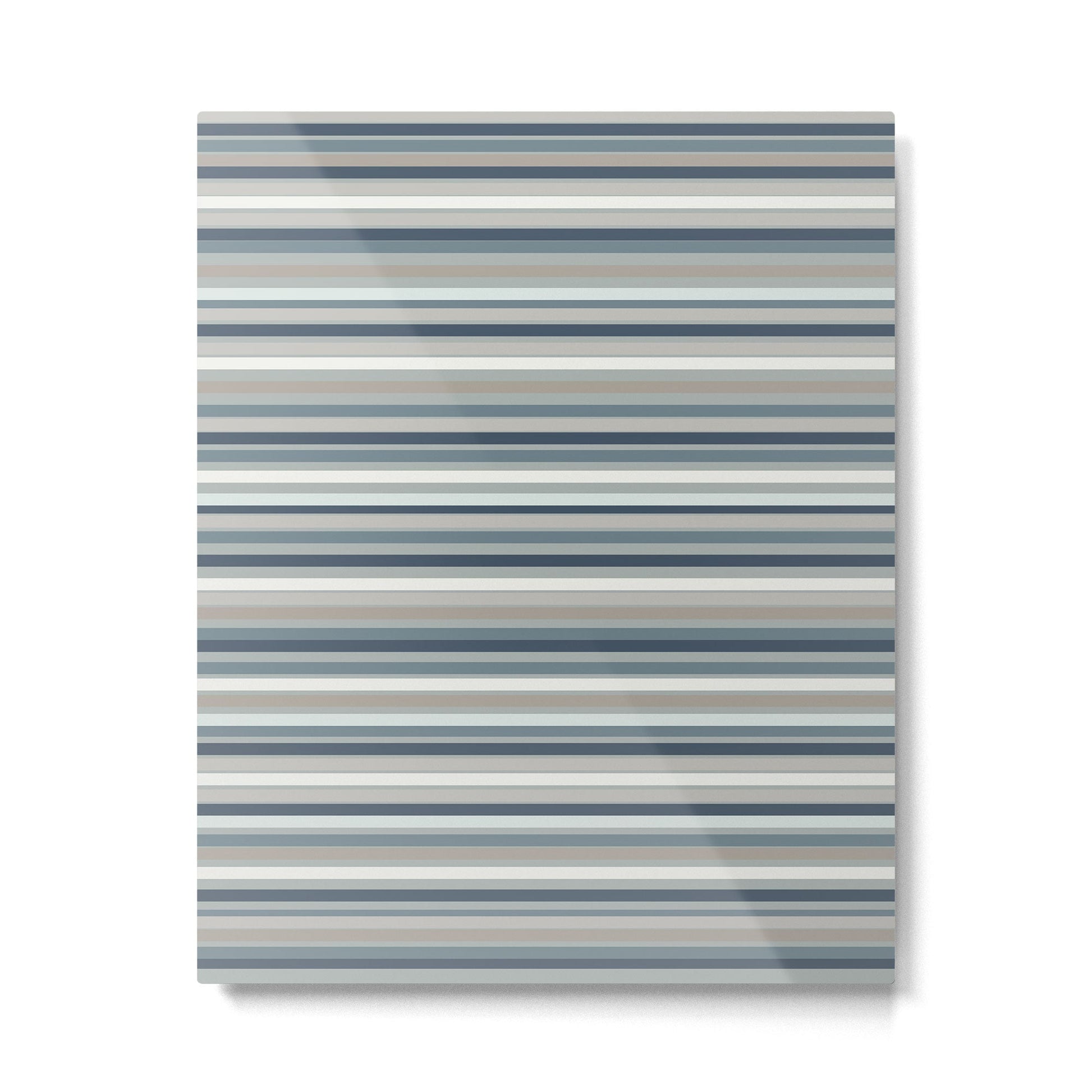 Fine Stripes Pattern in Neutral Blue Gray Tones Metal Print | TeksDecor