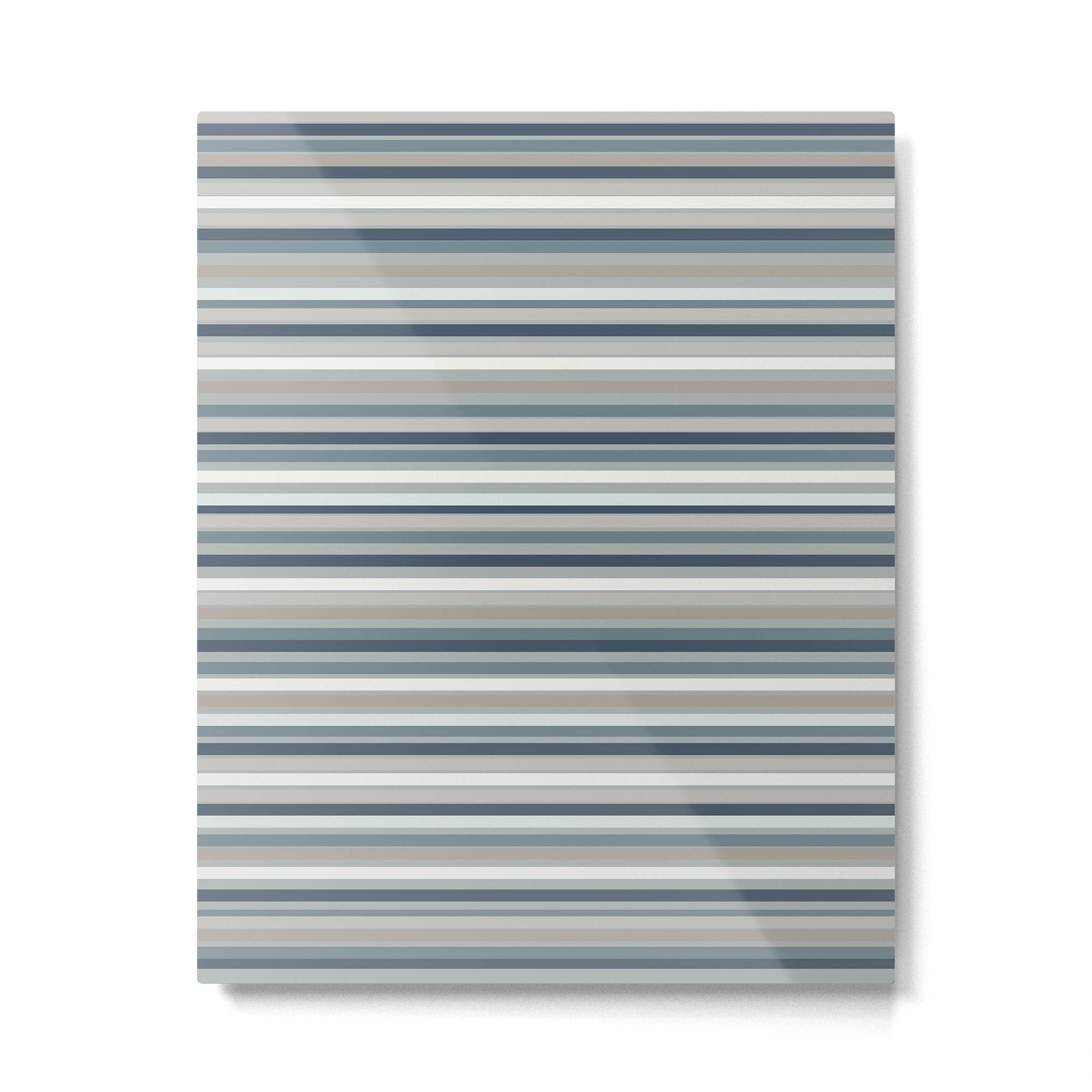 Fine Stripes Pattern in Neutral Blue Gray Tones Metal Print | TeksDecor