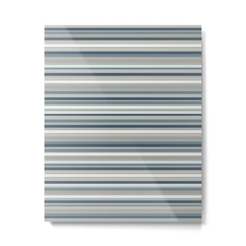 Fine Stripes Pattern in Neutral Blue Gray Tones Metal Print | TeksDecor