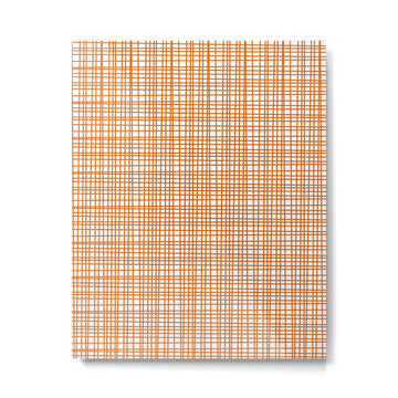 Fine Weave Minimalist Midcentury Woven Pattern in Orange and White Metal Print | TeksDecor