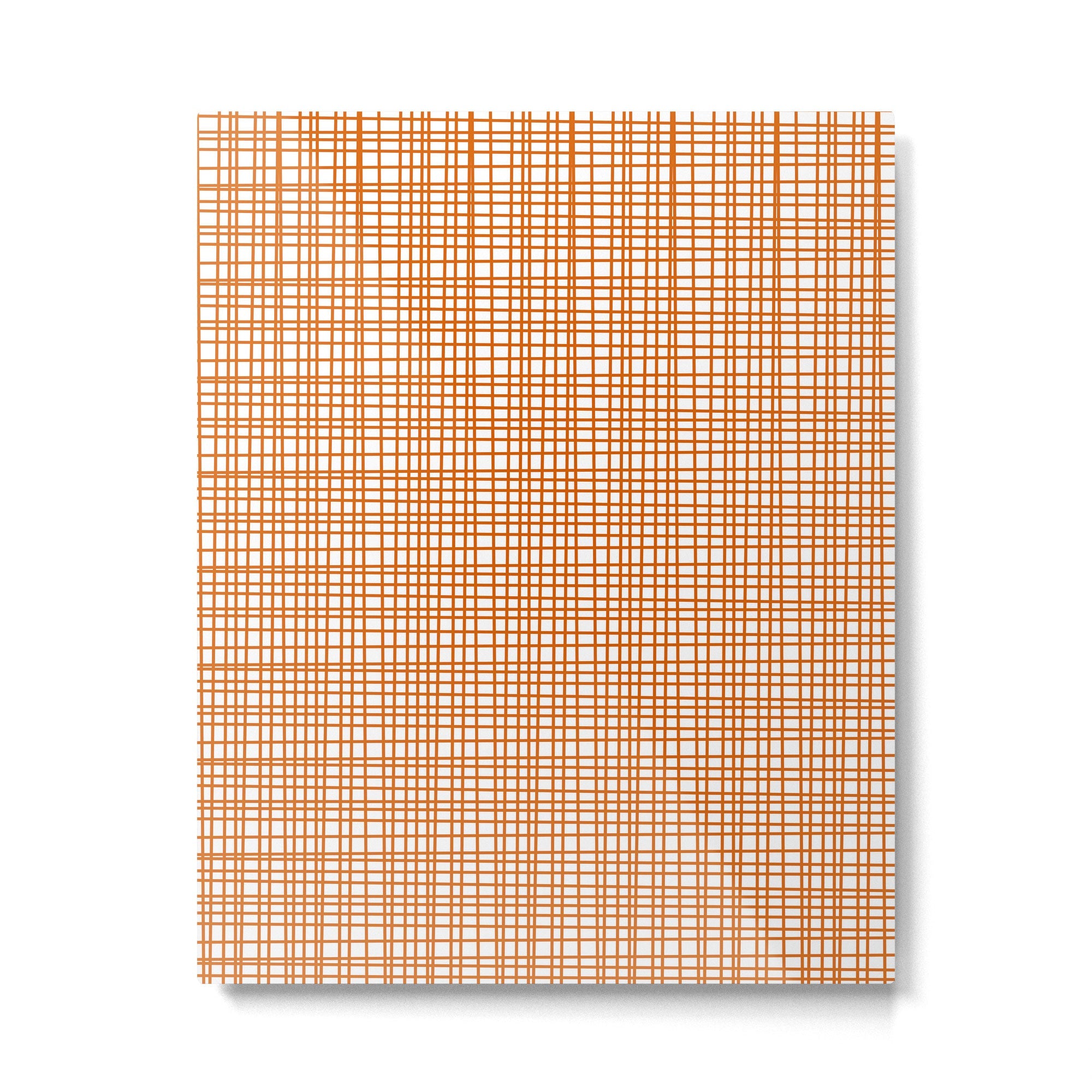 Fine Weave Minimalist Midcentury Woven Pattern in Orange and White Metal Print | TeksDecor