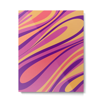 Fluid Vibes Retro Aesthetic Swirl Abstract Mustard Magenta Purple Orange Metal Print | TeksDecor