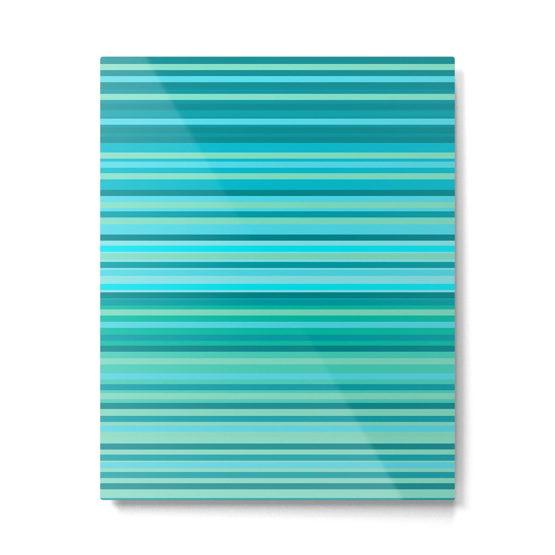 Joseph Stripes - Fine Stripe Pattern in Tropical Ocean Aqua Cyan Blue-Green  Metal Print | TeksDecor