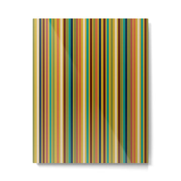Joseph Stripes Vertical - Mid Century Mod Stripe Pattern in Teal, Olive, Maroon, Navy, Orange, and Mustard Metal Print | TeksDecor