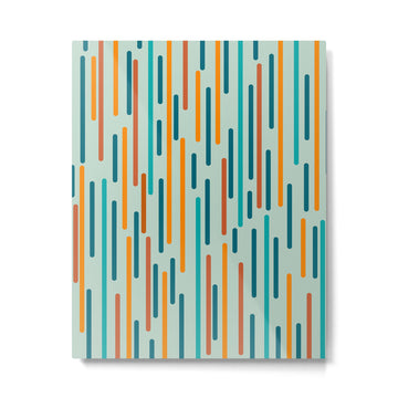 Line Dance Pattern in Turquoise Teal Orange Aqua Metal Print | TeksDecor