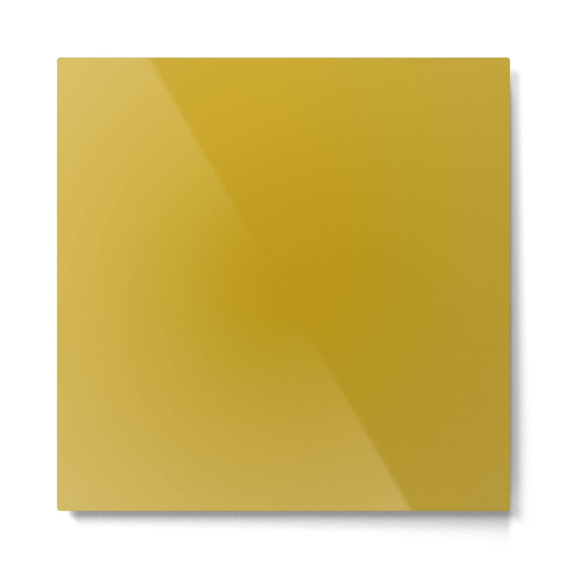 Mid Century Mod Mustard Yellow Solid Metal Print | TeksDecor