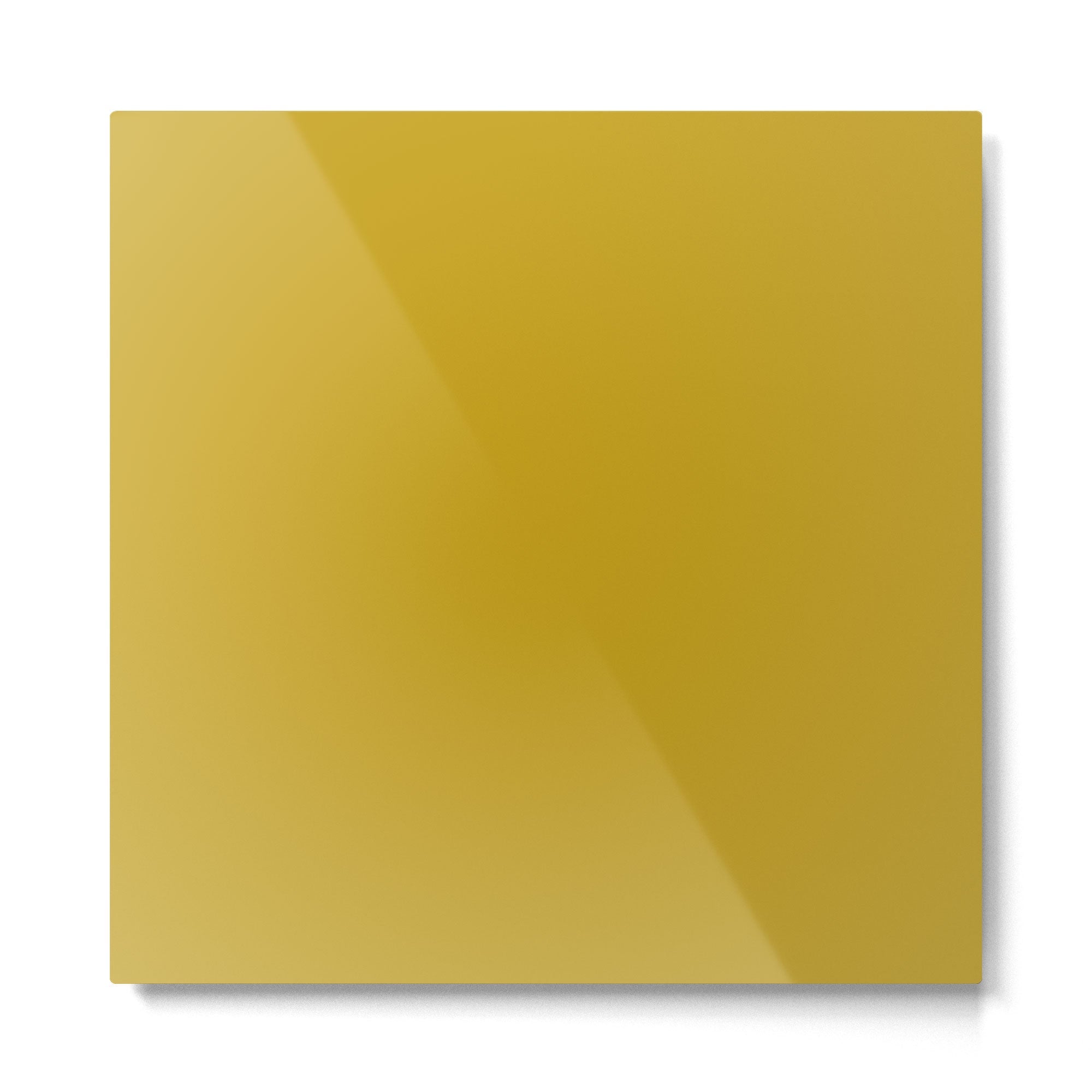 Mid Century Mod Mustard Yellow Solid Metal Print | TeksDecor