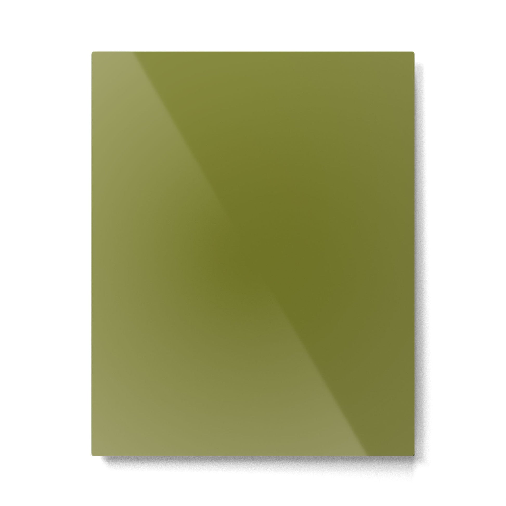 Mid Century Mod Olive Avocado Green Solid Colour  Metal Print | TeksDecor