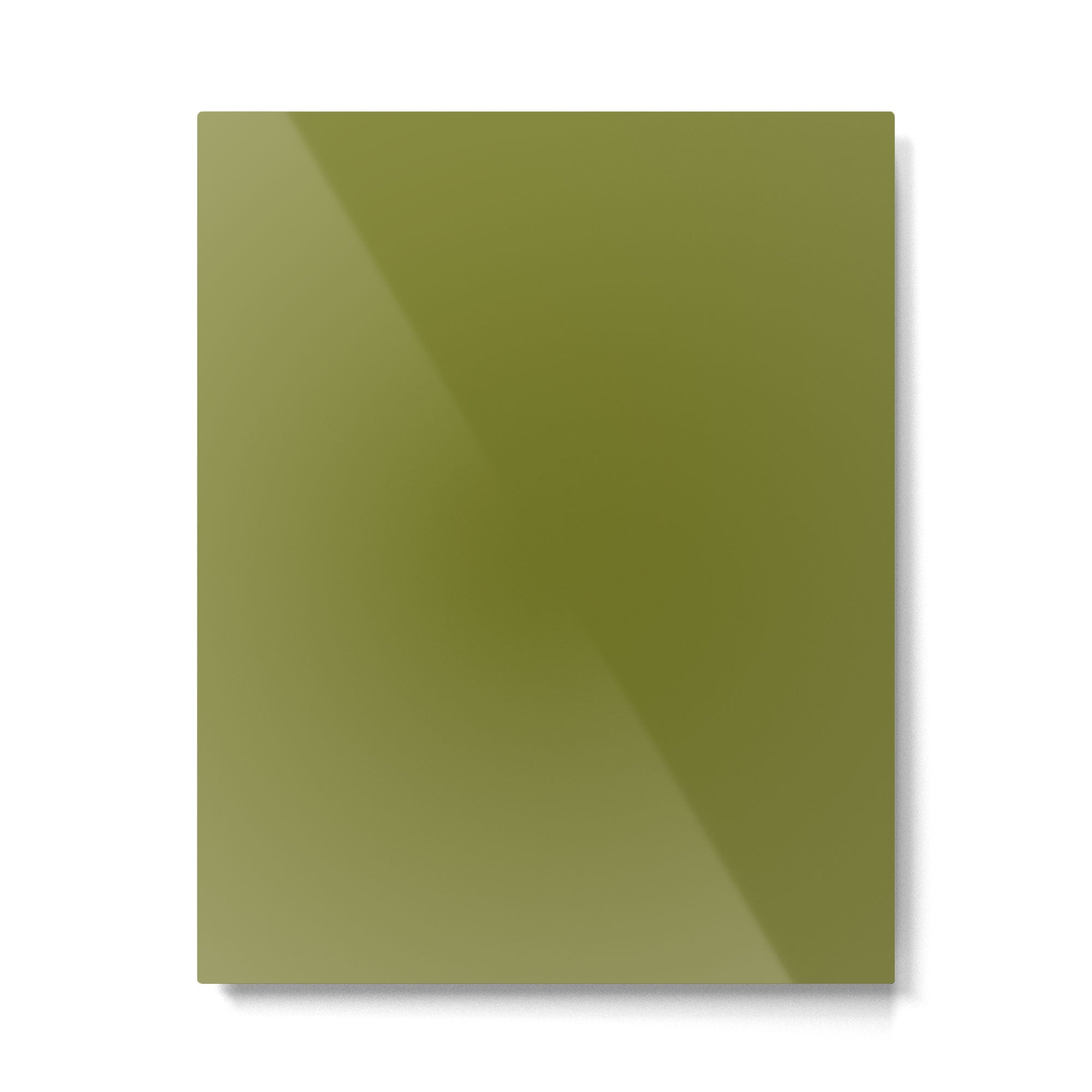 Mid Century Mod Olive Avocado Green Solid Colour  Metal Print | TeksDecor