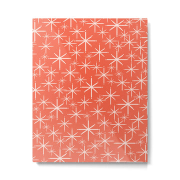 Midcentury Mod Retro Starbursts in Blush and Coral Orange  Metal Print | TeksDecor