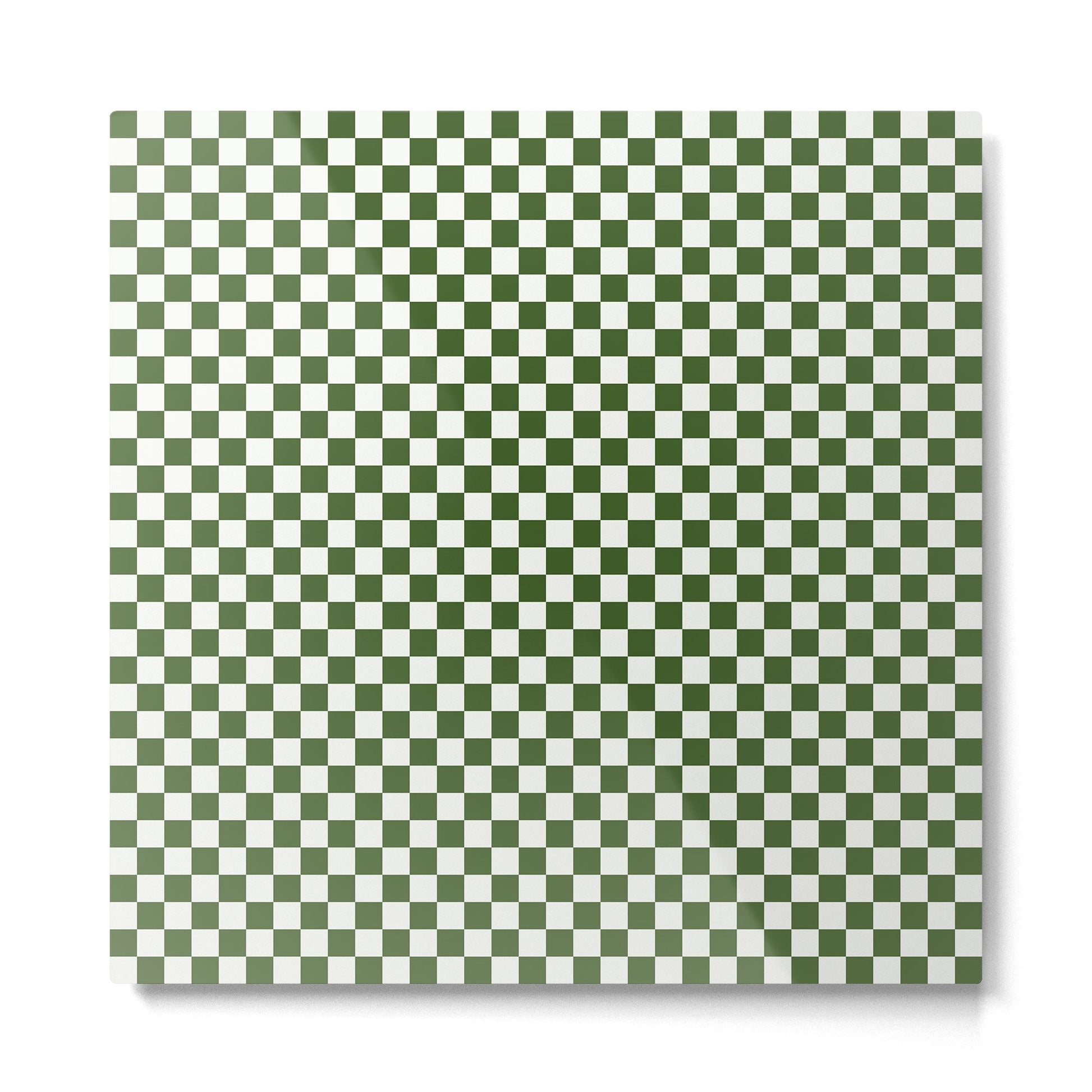 Mini Mini Check Pattern in Green  Metal Print | TeksDecor