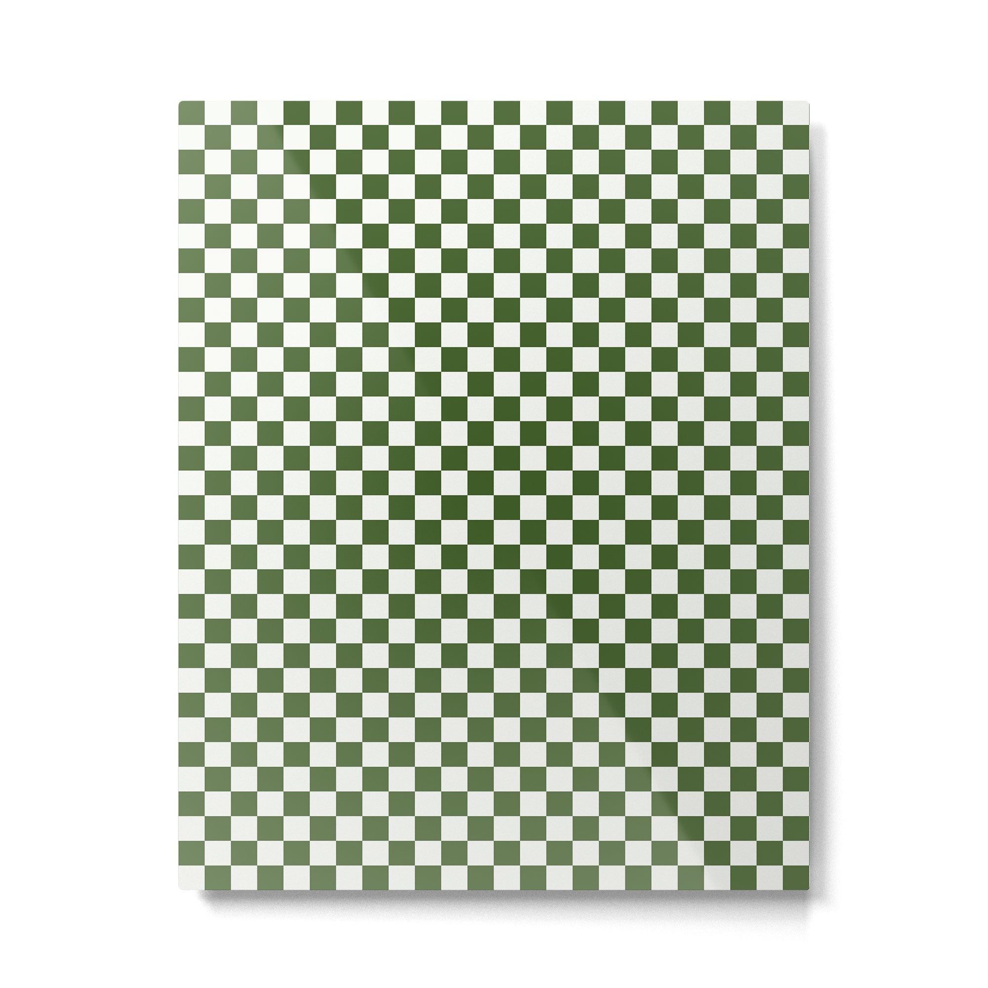 Mini Mini Check Pattern in Green  Metal Print | TeksDecor