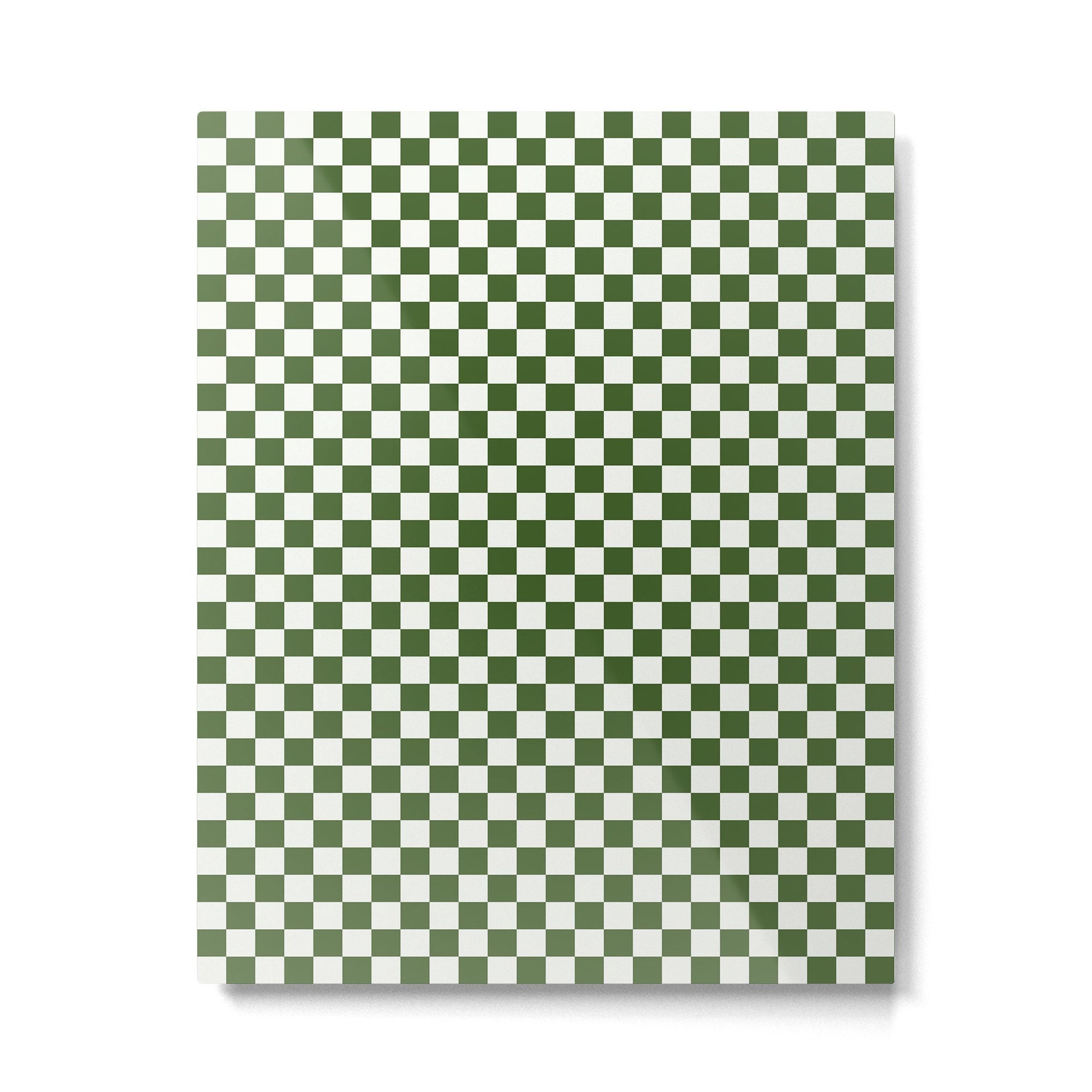Mini Mini Check Pattern in Green  Metal Print | TeksDecor
