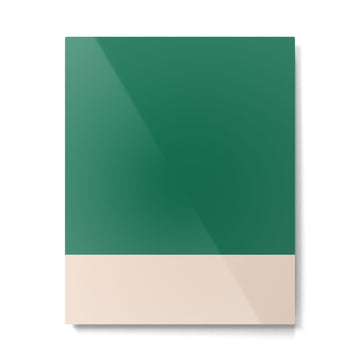 Minimalist Color Block Solid in Forest Green and Cream Metal Print | TeksDecor