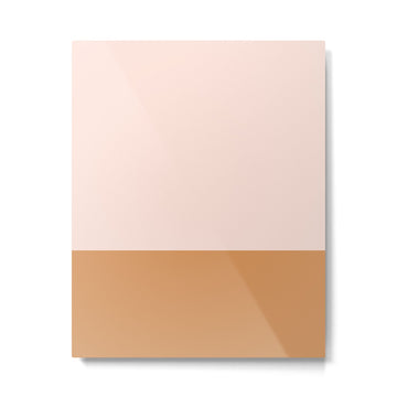 Minimalist Colour Block in Pale Blush Pink and Muted Ochre Metal Print | TeksDecor